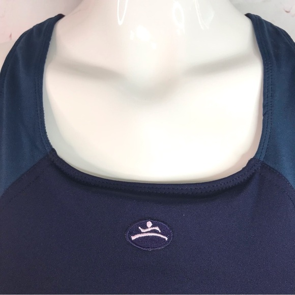 HANES Sport COOLMAX Racer Back Colorblock Workout Tank Navy Blue & Maroon Size S - Picture 7 of 15